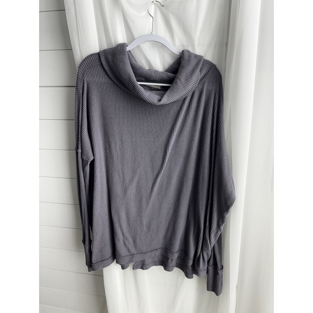 We The‎ Free Womens Size L The Rosa Ribbed Sweater Shirt Lavender Lagenlook 0465